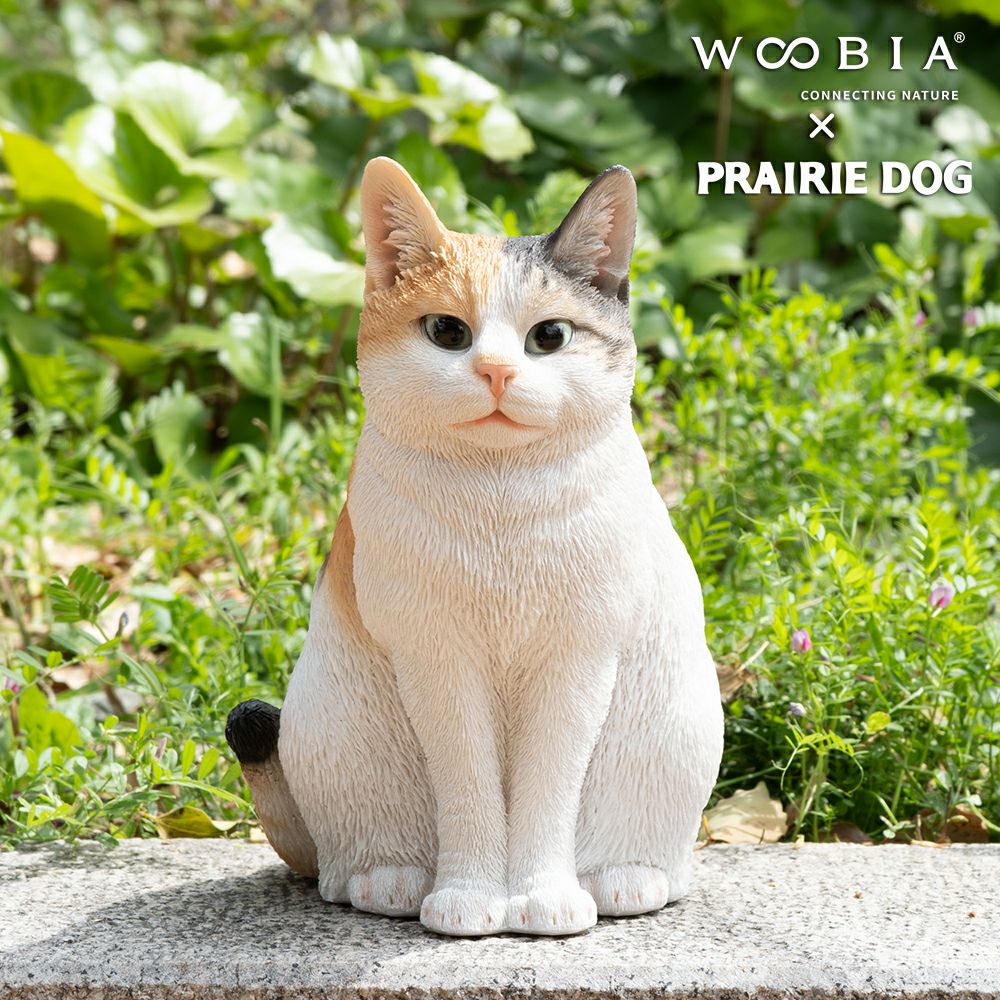 公式】プレーリードッグ | WooBia お座り三毛猫 24.5×20×29.5cm