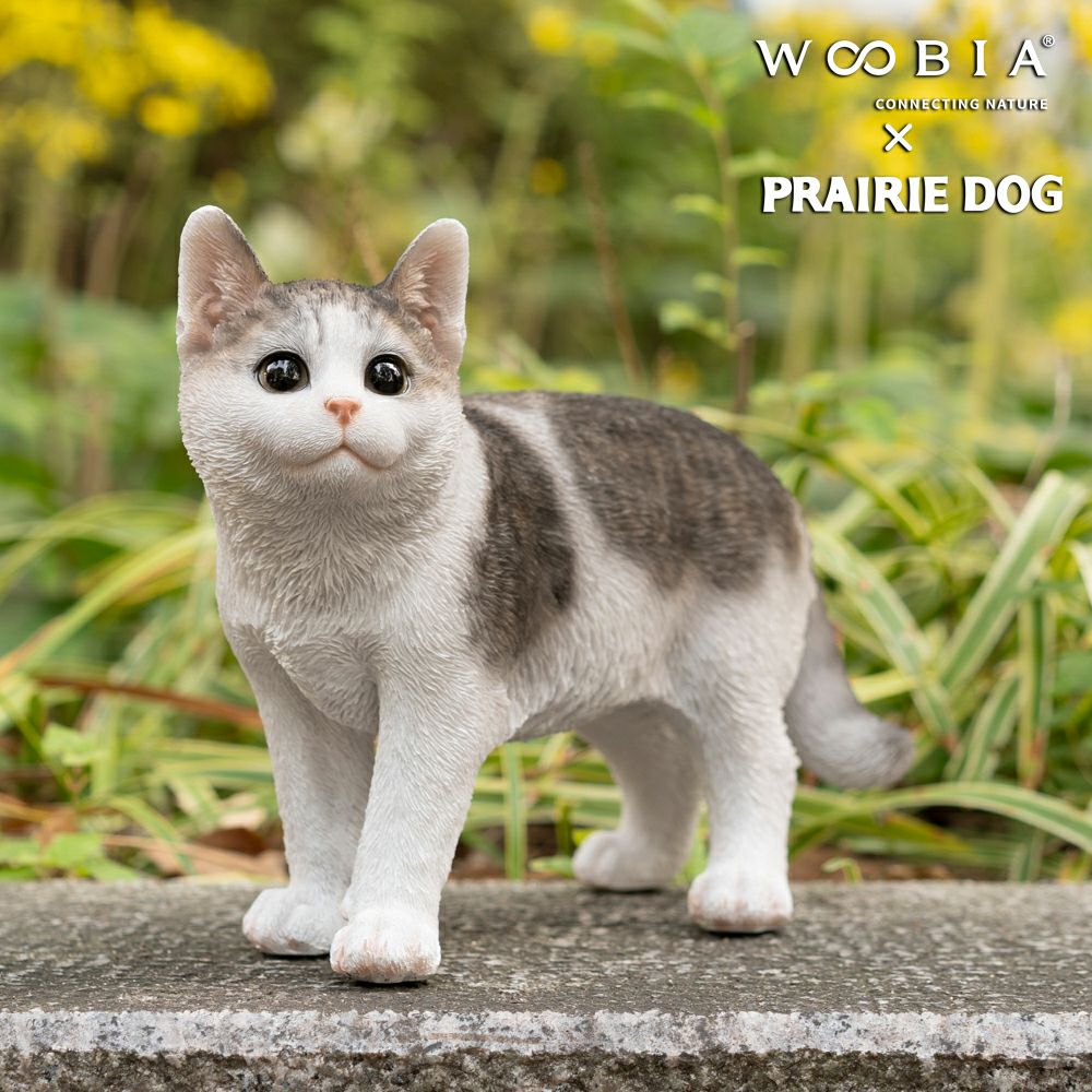 公式】プレーリードッグ | WooBia 歩くサバトラ白猫 26×11×19.5cm